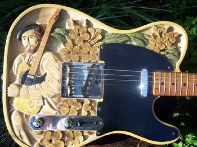 Roy Buchanan memorialized in a hand-carved Telecaster - Global Guitar ...